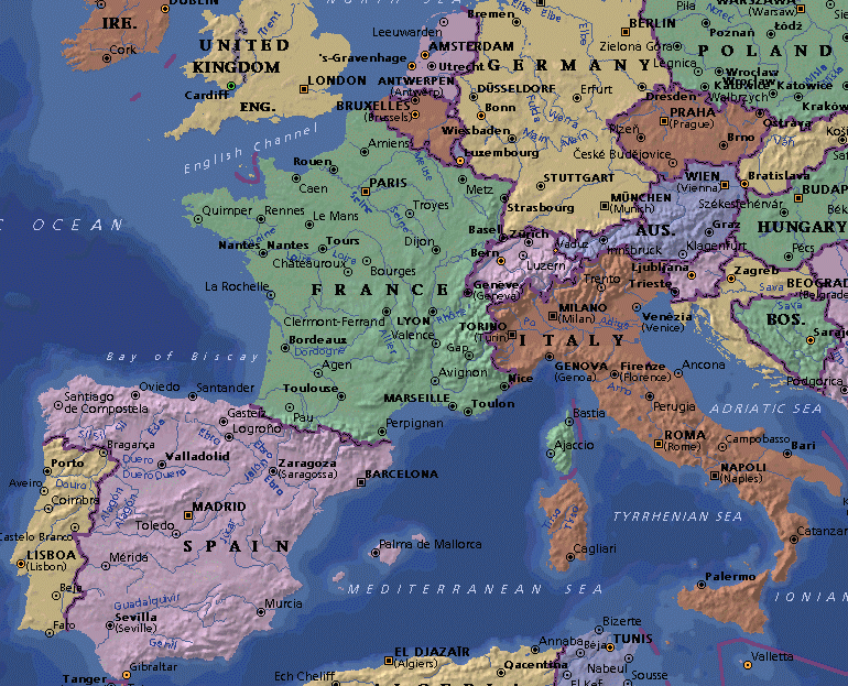 A Map Of Europe 2000