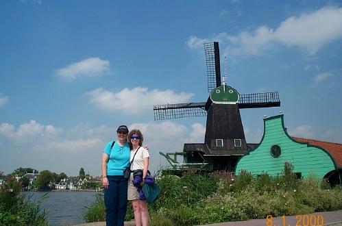 Dorothy And Tina Graves By Windmill